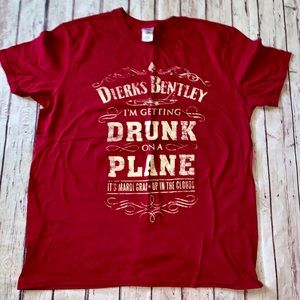 Dierks Bentley Concert Tee Large Drunk on a Plane